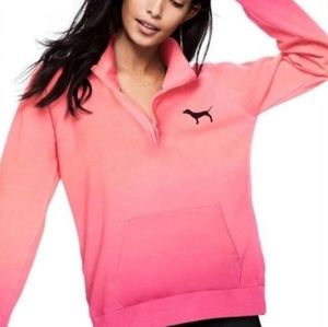 PINK Quarter Zip Pink Ombre Sweatshirt